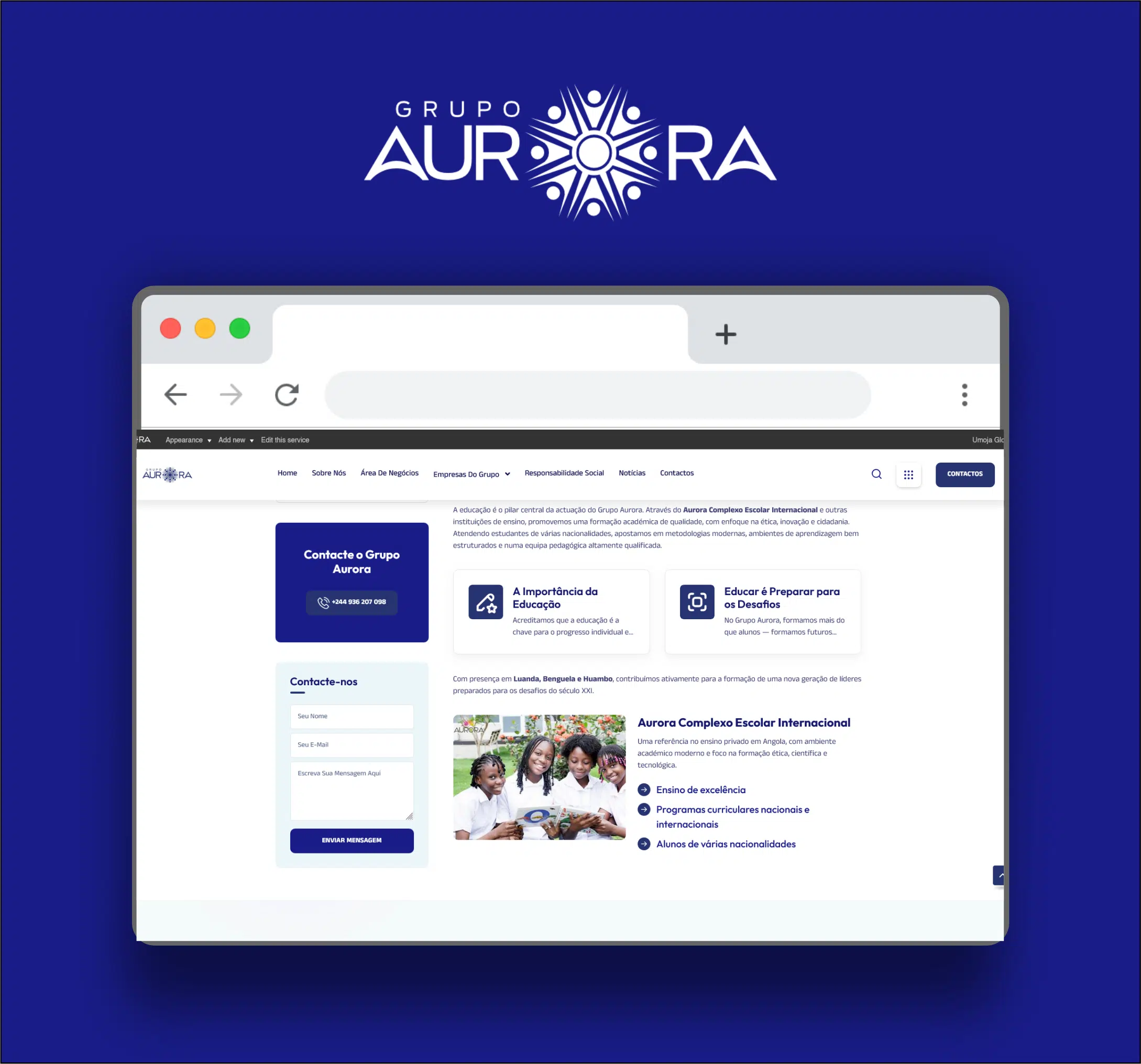 Website Corporativo Grupo Aurora